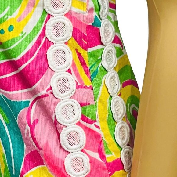 Lilly Pulitzer Dress Mila Shift Embroidery Multi All Nighter Flamingo Back/Zip 0 - Picture 6 of 16